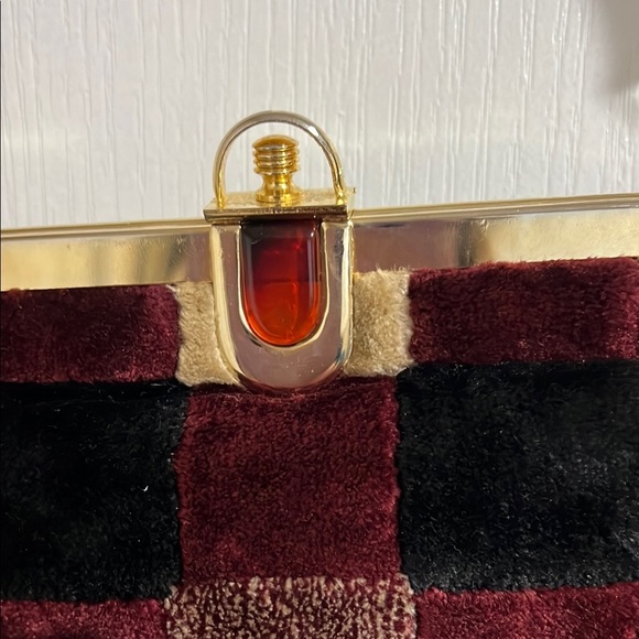 Vintage Plaid Velvet like Women's Bag - Picture 4 of 10